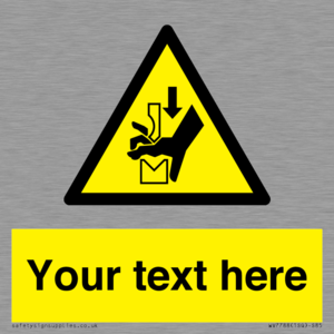 Custom warning hand crushing between press brake tool